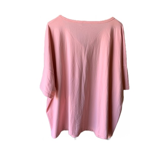 Shein Curve Woman's Corset Tie Neckline Short Sleeves Comfy Light Pink T… - Picture 2 of 7